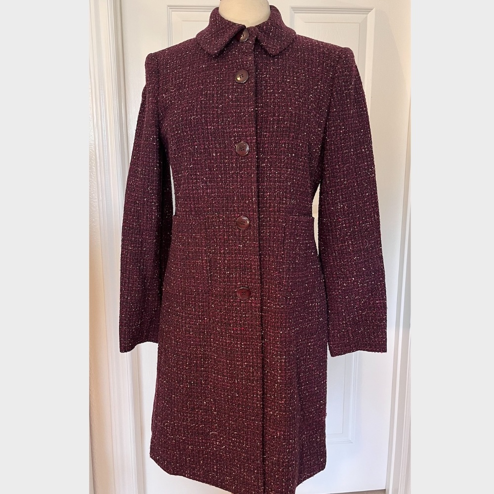 Women's Jones New York topper coat, purple, size 10